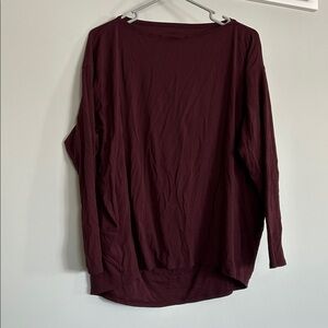 Lululemon Burgundy Back In Action Organic Cotton Long-Sleeve Shirt